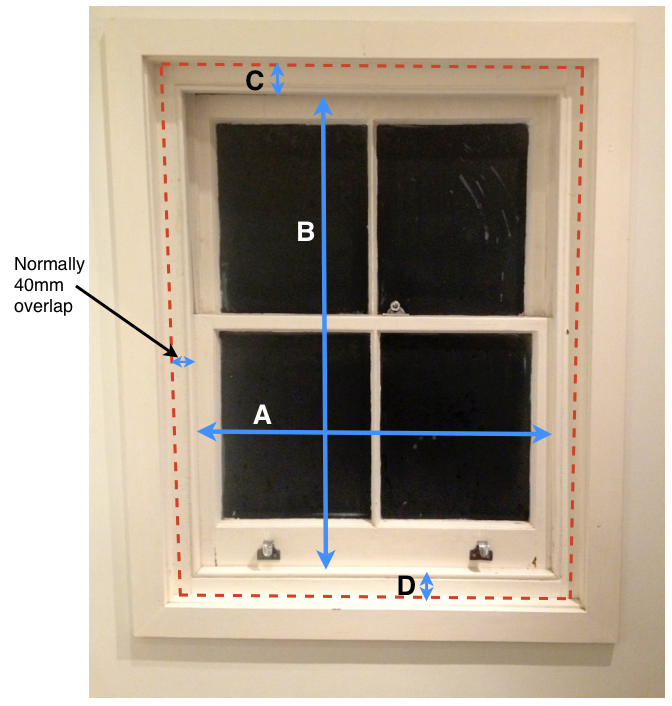 Measuring for thermal blinds for sash windows The
